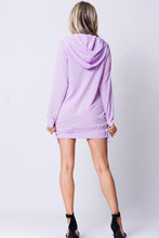 Solid Hooded Mini Shift Dress