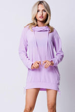 Solid Hooded Mini Shift Dress