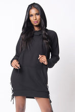 Solid Hooded Mini Shift Dress