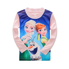 New kids Frozen anna elsa princess Series pajamas sets Baby girls boys clothes pijamas cartoon long sleeve Tshirt+Pants 2pcs/set