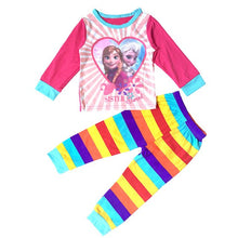 New kids Frozen anna elsa princess Series pajamas sets Baby girls boys clothes pijamas cartoon long sleeve Tshirt+Pants 2pcs/set