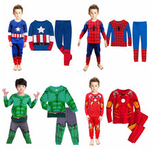 kid Boy Superhero Hulk Captain Spiderman Pajamas Set Children Avengers Ironman Cartoon Sleepwear Child Cosplay Halloween Costume