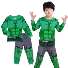kid Boy Superhero Hulk Captain Spiderman Pajamas Set Children Avengers Ironman Cartoon Sleepwear Child Cosplay Halloween Costume