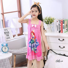 Wholesale Short Sleeved Nightgown Suit Children's Summer Nightdress Girls Lovely Home Time Cloth Children's Day Gifts Sleepdress