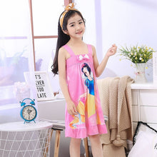 Wholesale Short Sleeved Nightgown Suit Children's Summer Nightdress Girls Lovely Home Time Cloth Children's Day Gifts Sleepdress