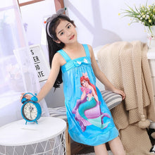 Wholesale Short Sleeved Nightgown Suit Children's Summer Nightdress Girls Lovely Home Time Cloth Children's Day Gifts Sleepdress