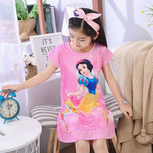 Wholesale Short Sleeved Nightgown Suit Children's Summer Nightdress Girls Lovely Home Time Cloth Children's Day Gifts Sleepdress