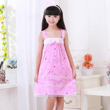 Wholesale Short Sleeved Nightgown Suit Children's Summer Nightdress Girls Lovely Home Time Cloth Children's Day Gifts Sleepdress