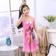 Wholesale Short Sleeved Nightgown Suit Children's Summer Nightdress Girls Lovely Home Time Cloth Children's Day Gifts Sleepdress
