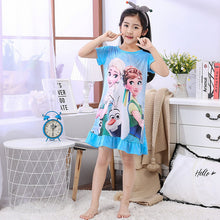 Wholesale Short Sleeved Nightgown Suit Children's Summer Nightdress Girls Lovely Home Time Cloth Children's Day Gifts Sleepdress