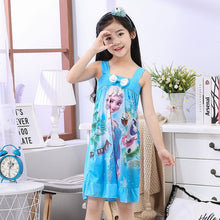 Wholesale Short Sleeved Nightgown Suit Children's Summer Nightdress Girls Lovely Home Time Cloth Children's Day Gifts Sleepdress