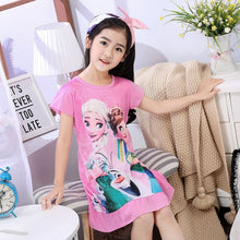 Wholesale Short Sleeved Nightgown Suit Children's Summer Nightdress Girls Lovely Home Time Cloth Children's Day Gifts Sleepdress
