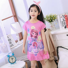 Wholesale Short Sleeved Nightgown Suit Children's Summer Nightdress Girls Lovely Home Time Cloth Children's Day Gifts Sleepdress