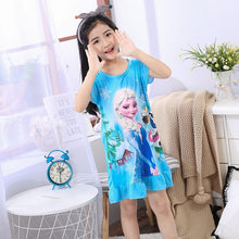 Wholesale Short Sleeved Nightgown Suit Children's Summer Nightdress Girls Lovely Home Time Cloth Children's Day Gifts Sleepdress