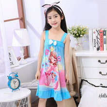 Wholesale Short Sleeved Nightgown Suit Children's Summer Nightdress Girls Lovely Home Time Cloth Children's Day Gifts Sleepdress