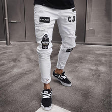 feitong Cotton Jeans Men Spring 2020 MenClothes Denim Pants Distressed Freyed Slim Fit Casual Trousers Stretch Ripped Jeans
