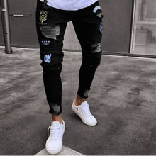 feitong Cotton Jeans Men Spring 2020 MenClothes Denim Pants Distressed Freyed Slim Fit Casual Trousers Stretch Ripped Jeans