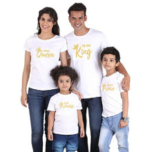 Family Matching Outfits Family Look Mommy and Me Clothes Father Mother Daughter Son T Shirts Dad Baby Boy Kids Crown Tees  Tops