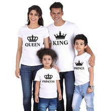 Family Matching Outfits Family Look Mommy and Me Clothes Father Mother Daughter Son T Shirts Dad Baby Boy Kids Crown Tees  Tops
