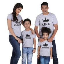 Family Matching Outfits Family Look Mommy and Me Clothes Father Mother Daughter Son T Shirts Dad Baby Boy Kids Crown Tees  Tops