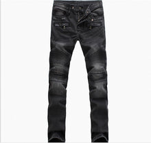 Fashion Designer Jeans Men Straight Blue Color Printed Men Jeans Ripped Men Jeans!