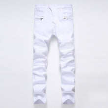Fashion Designer Jeans Men Straight Blue Color Printed Men Jeans Ripped Men Jeans!