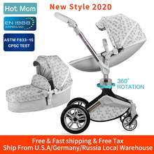 Hot Mom Baby Stroller 3 in 1 travel system with bassinet and car seat 360° Rotation Function,Luxury Pram F023