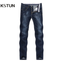 Men's Jeans Denim Pants Slim Straight Dark Blue Regular Fit Leisure Long Trousers Famous Brand Jean Men Hombre