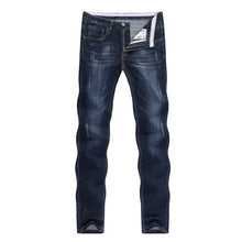 Men's Jeans Denim Pants Slim Straight Dark Blue Regular Fit Leisure Long Trousers Famous Brand Jean Men Hombre