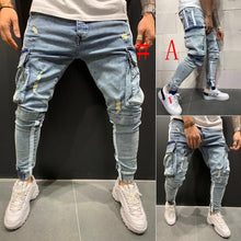 New Men Skinny Jeans Ripped Jeans Destroyed Frayed Jeans Slim Fit Pant Denim Pants Men Jeans Men Pant Long Trouser