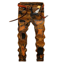 New Brand Mens Snow Designer Fashion Slim Skinny Moto Biker Casual Jeans Straight Motorcycle Jeans Men Destroyed Denim Trousers