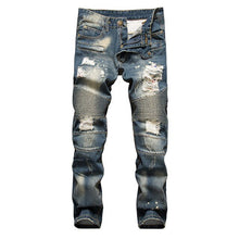 New Brand Mens Snow Designer Fashion Slim Skinny Moto Biker Casual Jeans Straight Motorcycle Jeans Men Destroyed Denim Trousers
