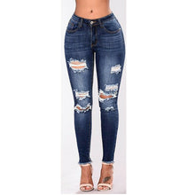 Newest Hot Womens Stretch Skinny Ripped Hole Washed Denim Jeans Female Slim Jeggings High Waist Pencil Pants Trousers
