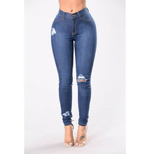 Newest Hot Womens Stretch Skinny Ripped Hole Washed Denim Jeans Female Slim Jeggings High Waist Pencil Pants Trousers