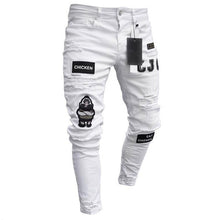 3 Styles Men Stretchy Ripped Skinny Biker Jeans Destroyed Hole Taped Slim Fit Denim