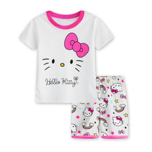 EOICIOI T shirt pants Set Baby Boy Girl Cartoon Pikachu Cat superman clothing set pajamas for kids Children's pajamas summer 2-7