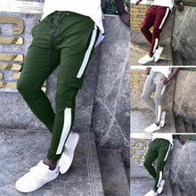 Mens Joggers Patchwork Casual Drawstring Sweatpants Trouser Pants