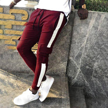 Mens Joggers Patchwork Casual Drawstring Sweatpants Trouser Pants