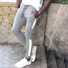 Mens Joggers Patchwork Casual Drawstring Sweatpants Trouser Pants